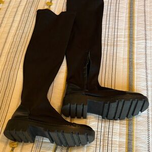 Zara Black over knee Boots for Women